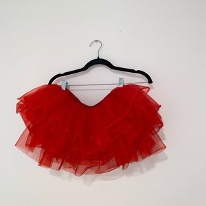 Red flare tutu. One size
